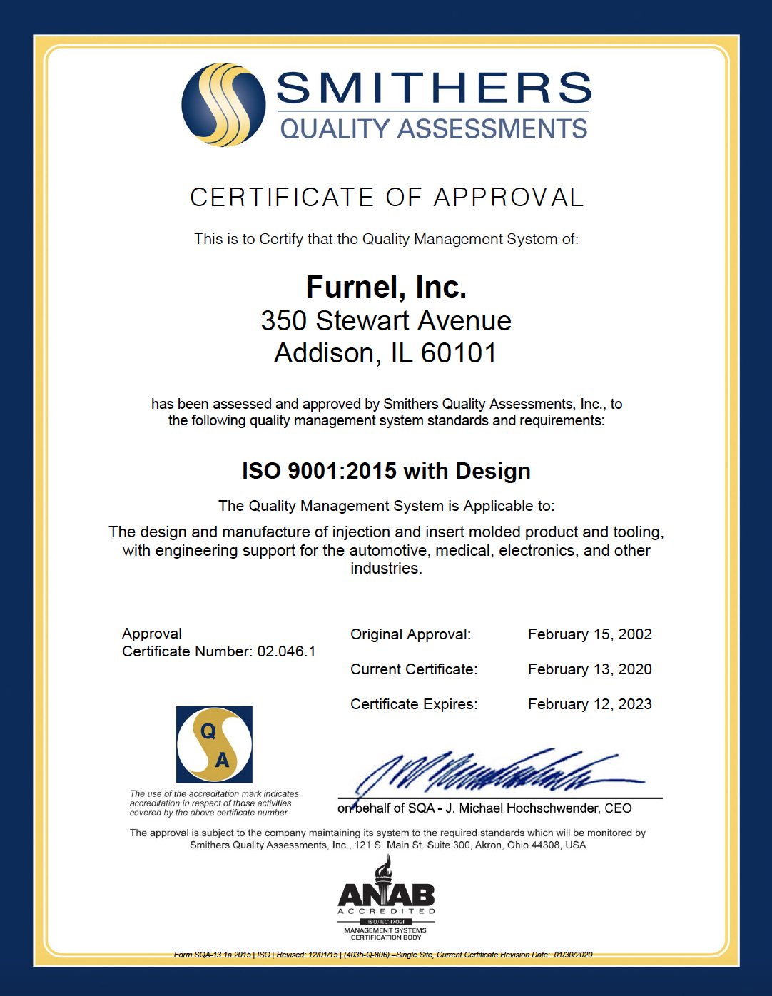 ISO Certification 9001:2015 Certified with Design